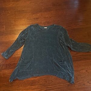 Elegant Teal Long Sleeve Top